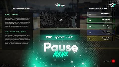 FiveM Custom Pause Menu [ ESX / QBCore / Standalone ]