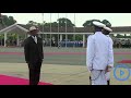 Yoweri Museveni inspects guard of honour in Mombasa