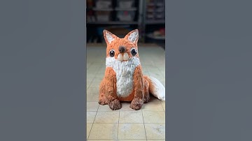 Making an air dry clay blob fox