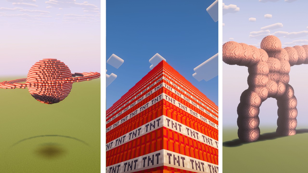 1000 TNT vs 100.000 TNT vs 1.000.000 TNT🤯 #minecraft