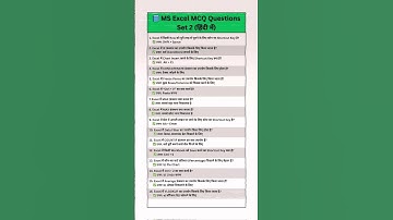 15 Essential Excel MCQ Tips Every Professional Needs #shorts