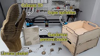 4 MANUALIDADES de CORTE y GRABADO LÁSER con máquina láser TwoTrees TTS 20 Pro