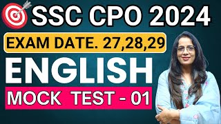 SSC CPO 2024 English Mock Test -1 || English || English With Rani ma'am