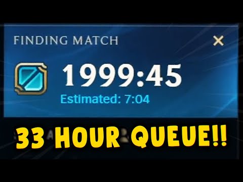 So I queued up for a Challenger game and got a 33 HOUR QUEUE..