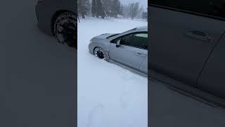 WRX in the snow on summer tires