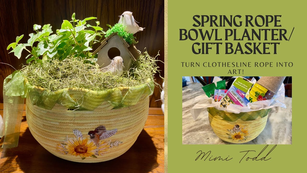 Bowl Spring Box Spring Rope Bowl Planter and Gift Basket - YouTube