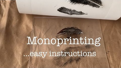 Monoprinting with feathers. Simple instructions.