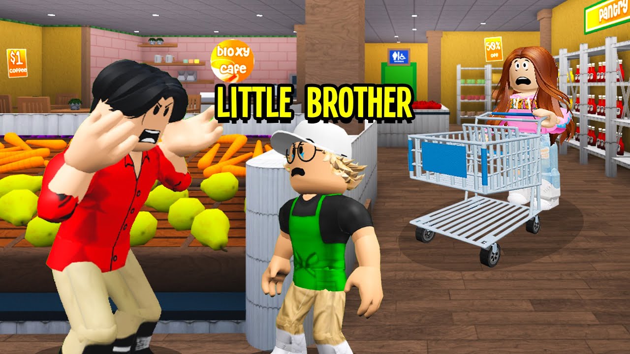 Little Brother Worked At A Grocery Store His Boss Hated Him Roblox Bloxburg Youtube - cari roblox character