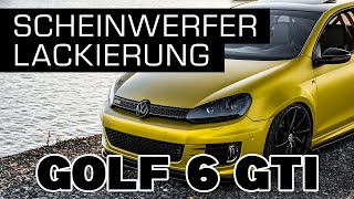 Scheinwerfer-Lackierung - VW GOLF 6 GTI - Schwarz, Xenon, ALLBLACK, Schwärzen, GTD R MK6 [SLIDESHOW]