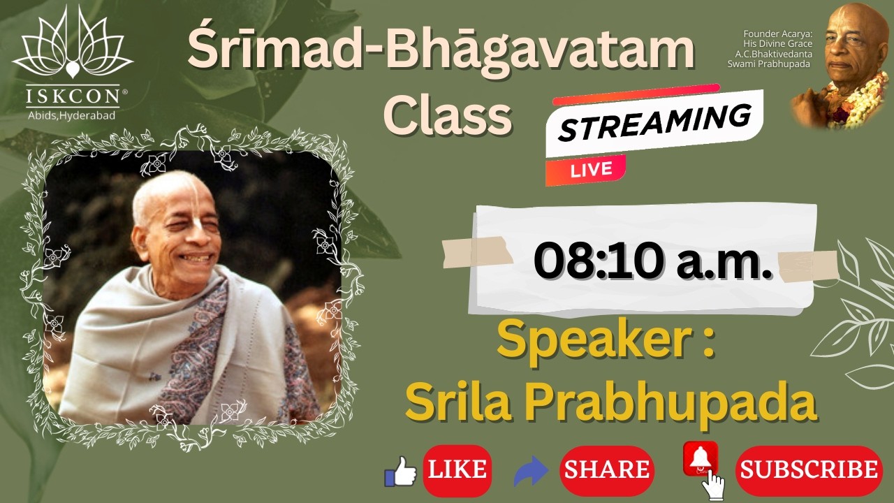 Srila Prabhupada Class | SB 1.02.08 | 22-04-1974 Bombay | 26-02-2026 | ISKCON Abids Hyderabad