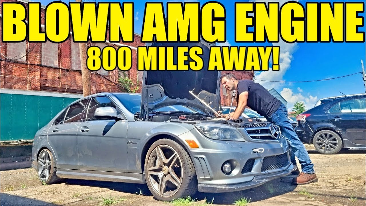 ⁣I Bought A Blown Engine C63 AMG 800 Miles Away! Flew In With A Bag Of Tools To Fix It & Drive Ho