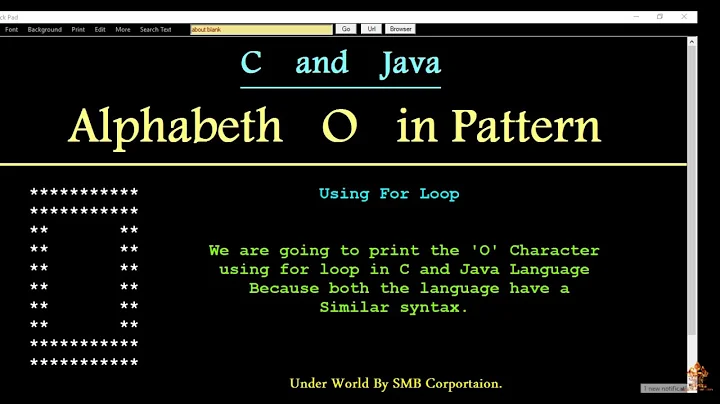 How to print Alphabet  O  in pattern using for loop in C and Java language. Star pattern programs