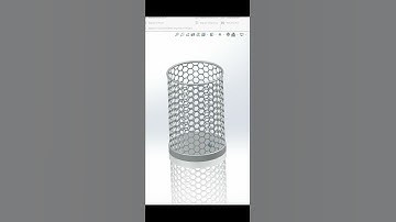 Solidworks Tutorial : Hexagonal Mesh Pen Holder  #solidworks #solidworkstutorial