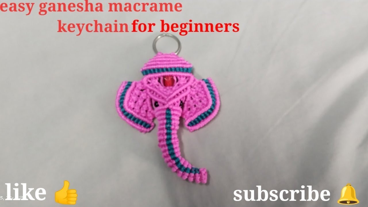 Macrame Ganesha Keychain/ Macrame mini ganesha full tutorial| Macrame small Lord Ganesha|