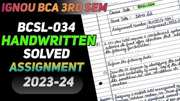 BCSL-034 Handwritten Solved Assignment 2023-24 || IGNOU BCA 3rd Semester Handwritten Assignment 2023