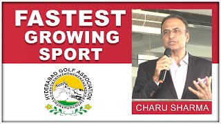 Popular Commentator Charu Sharma Hosts Players Auction for Telangana Premier Golf League 2021|Hybiz