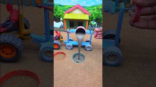 😱 Real Working Mini Tractor Making Cement Pillar | Amazing DIY Construction Machine 🚜 #shorts