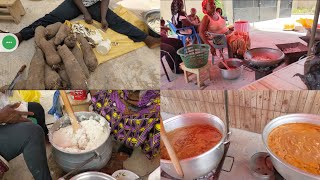 ASMR Cooking: Cooking Jollof, rice balls for 200 people in Ghana 🇬🇭: Bekwai Chronicles