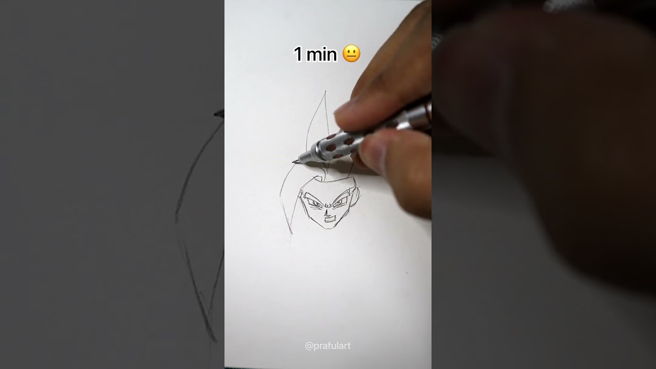 How to Draw Gohan beast form in 10sec, 10mins, 10hrs 