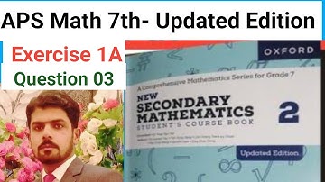 Exercise 1A Question 03 part(c,d,e&f) APS Math 7th New secondary Mathematics Book 2 Updated Edition