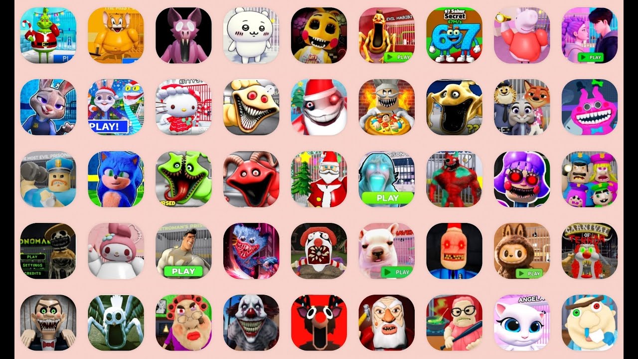 ROBLOX, CHRISTMAS GRINCH BARRY'S PRISON RUN (OBBY), KITTY'S PRISON, EVIL BAT 99 NIGHTS IN THE FORETS