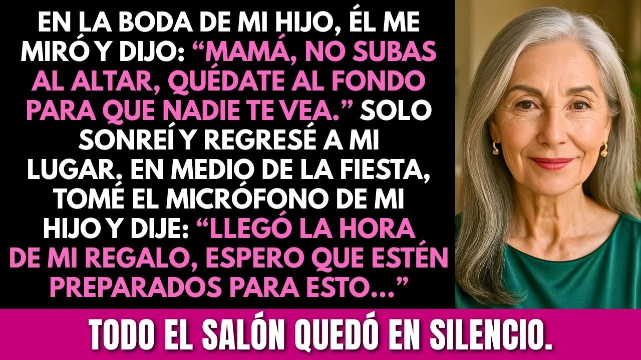 “Mamá, quédate atrás para que nadie te vea”, dijo mi hijo. Pero mi regalo dejó a todos sorprendidos.