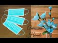 Face mask craft Idea | how to make flower using face mask | DIY