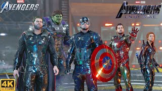 The Avengers vs MODOK with Endgame Suits #2 - Marvel's Avengers Game (4K 60FPS)