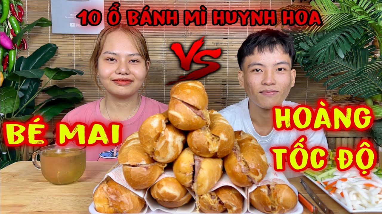 Bé Mai Đối Đầu Hoàng Tốc Độ Ăn Hết 10 Ổ Bánh Mì Huynh Hoa Trong 25 Phút Nhận 3.000.000Đ