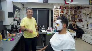 Real Barber Shop Experience! Relaxing Turkish Hair Beard  Cutting And Skin Care