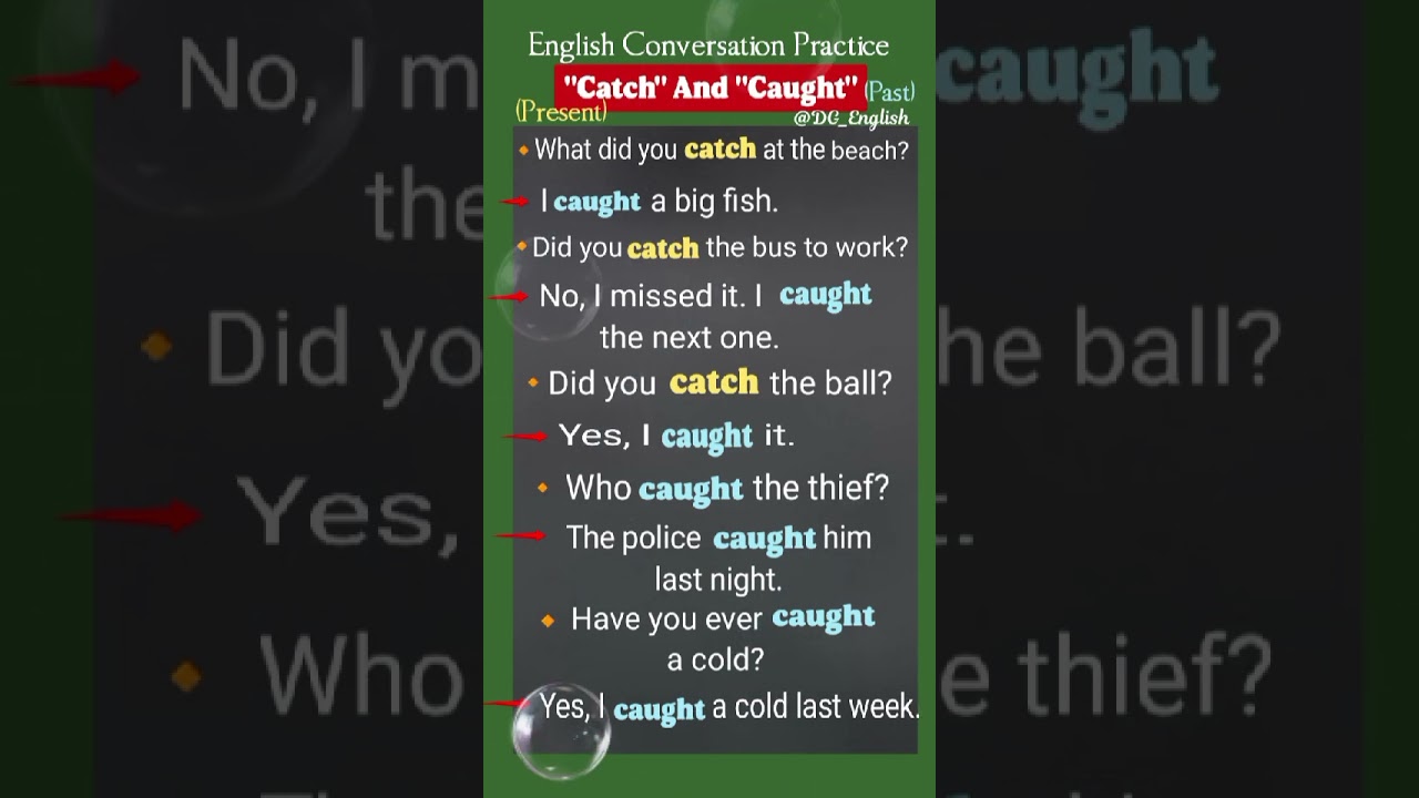 Master "Catch"(Present) And "Caught"(Past)| English Question And Answers For Conversation Practice