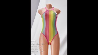 Y Lingerie New Three Colors Striped See Through Mesh High Stretch Y Teddy Collection Ga003542