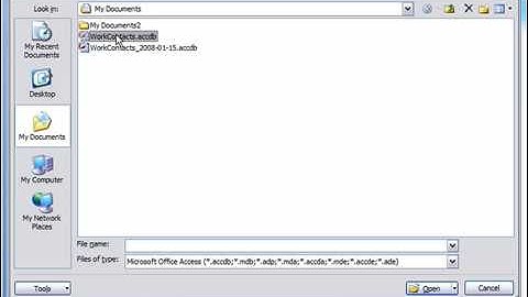 Open a Database in Access 2007