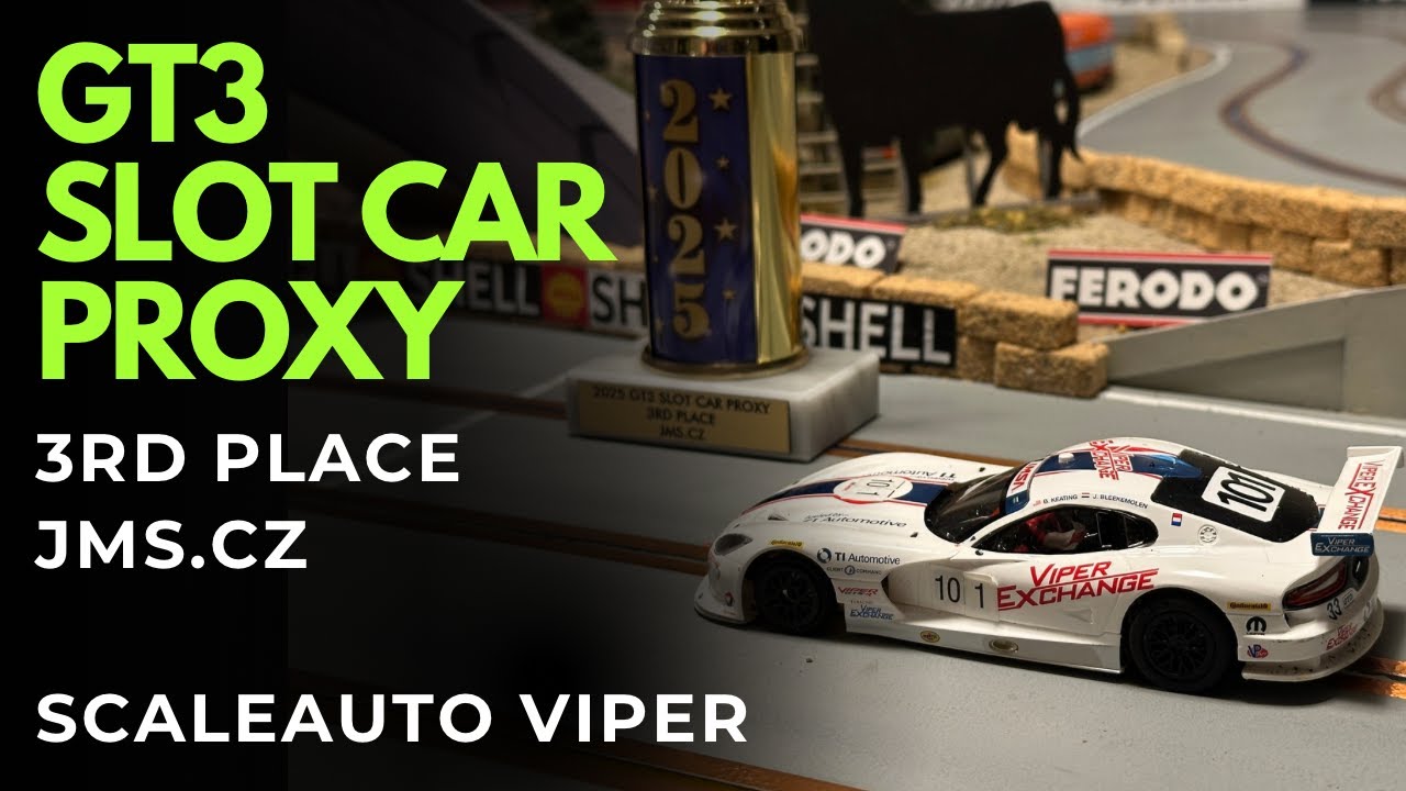 3rd place 2025 GT3 Slot Car Proxy. Scaleauto Viper built by JMS from Czechia