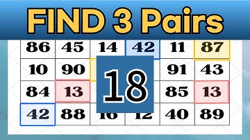 Find 3 Pairs [18], Number quiz, Dementia test, prevent dementia, let your brain rest