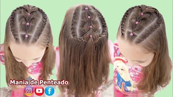 Penteado Infantil Lateral com Ligas para Cabelo Curto