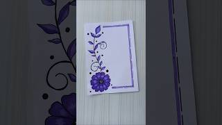 Purple Floral Border Design/6 easy border design/Border design/Project/Priyanka Gunwal #shorts