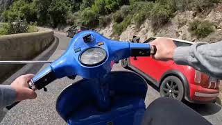 vespa px onboard amalfi coast Cetara-Maiori con Gopro.