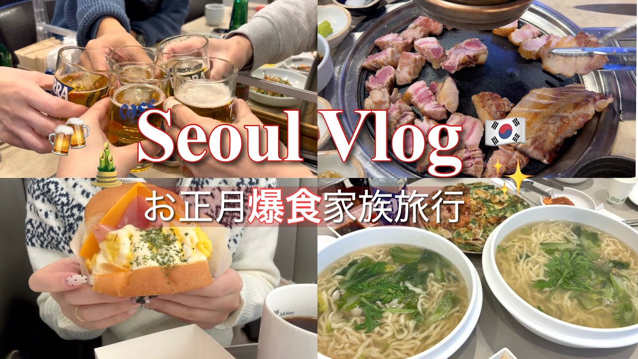 【韓国Vlog】年越しソウル🇰🇷🎍-10℃極寒でも爆食が止まらない…！🥶❤️聖水・江南・明洞・広蔵市場｜保存版モデルプラン｜한글자막
