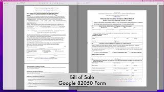 Florida Bill of Sale and Vin and Odometer Verification forms