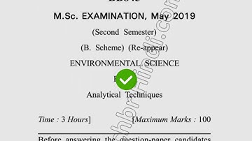 2019 Dcrust MSc ES 2nd Sem Reappear Analytical Techniques Question Paper