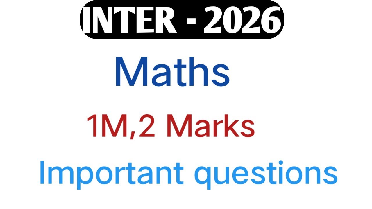 Inter maths important questions 2026|inter maths 1st year important ...