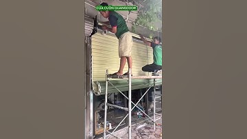 Hướng Dẫn Quy Trình Lắp Đặt Cửa Cuốn Tấm Liền Gắn Motor 300kg | 0971427887 #quangdoorgroup #shorts