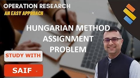 Assignment Problem Hungarian Method | In Hindi | Operation Research