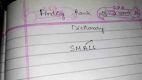 Finding Rank of a word in Dictionary