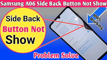 Samsung A06 side back button not show// Samsung a06 back button setting