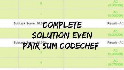 Even pair sum codechef December challange second question