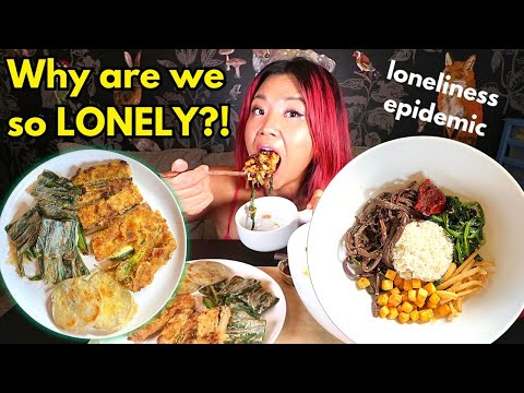 Home Cooked Korean Food MUKBANG (Vegan) & Loneliness Epidemic (Why are we so lonely?)