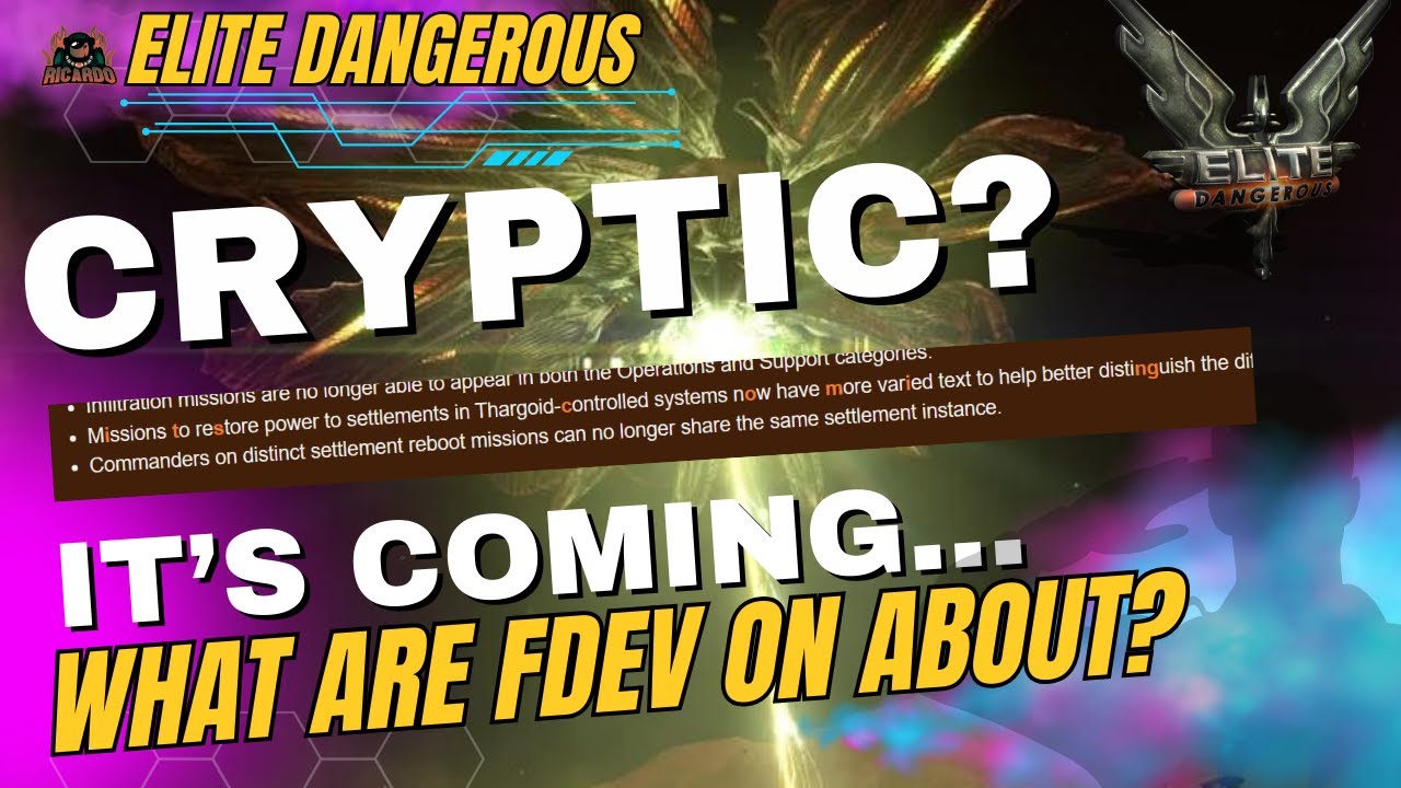 Its Coming What does FDEV mean? Elite Dangerous Update 17 Cryptic