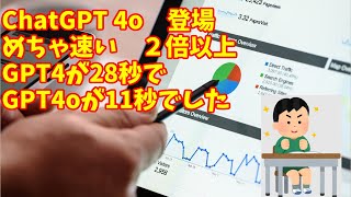 【chatgpt gpt4o openai】chatgptに新モデル登場 GPT4o　めちゃ速い